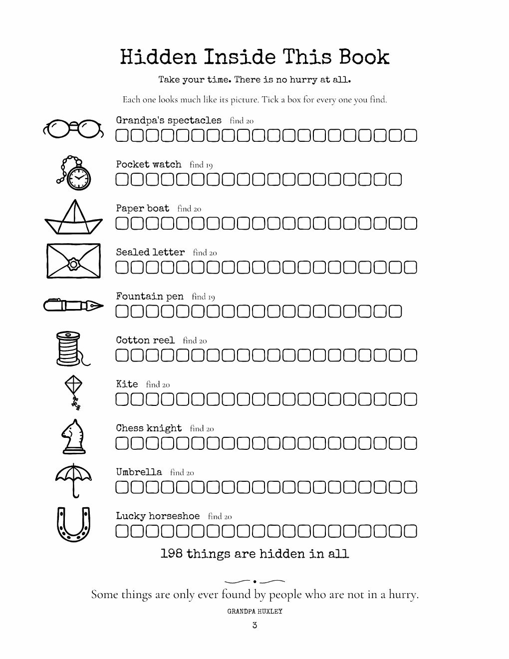 The checklist Hidden Inside This Book