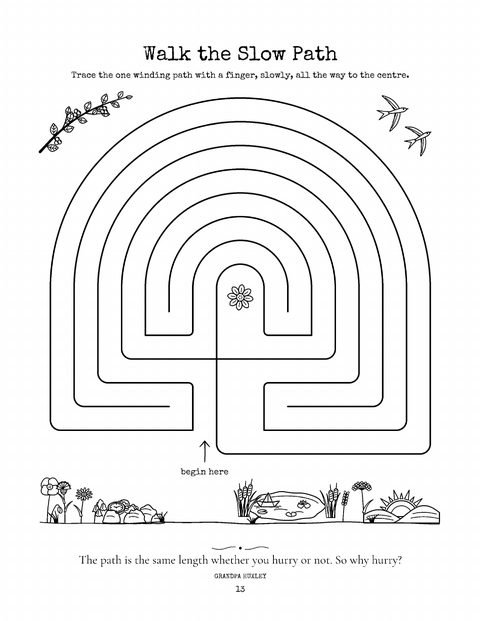 A finger labyrinth: Walk the Slow Path