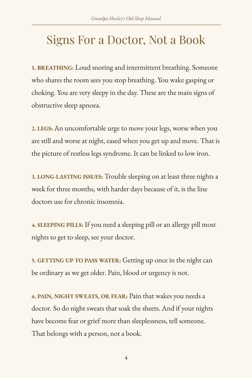 Page 4: Signs For a Doctor, Not a Book