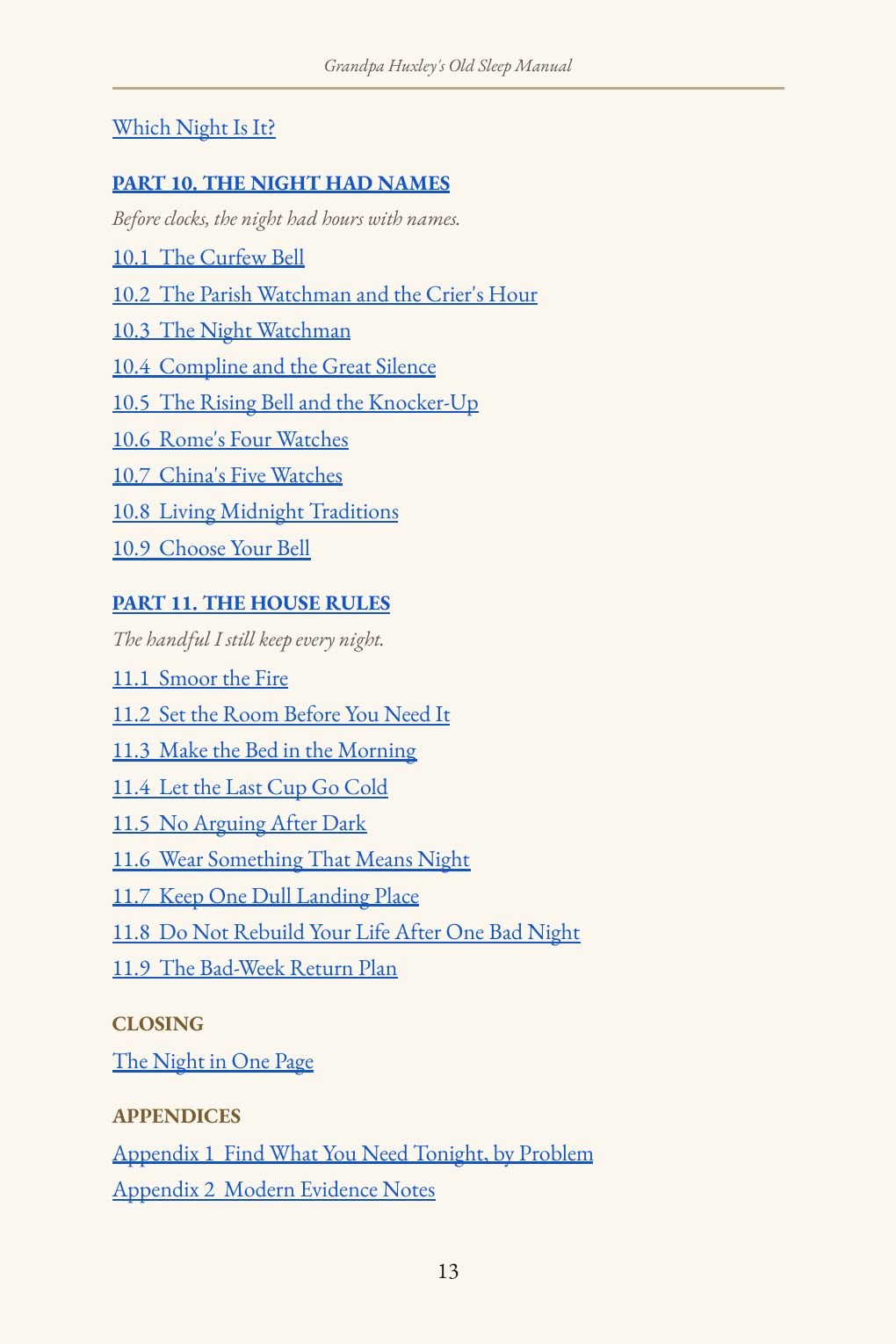 Page 13: the Contents, page 6 of 7